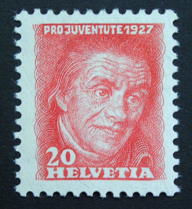 Pestalozzi-Portrait auf Briefmarke